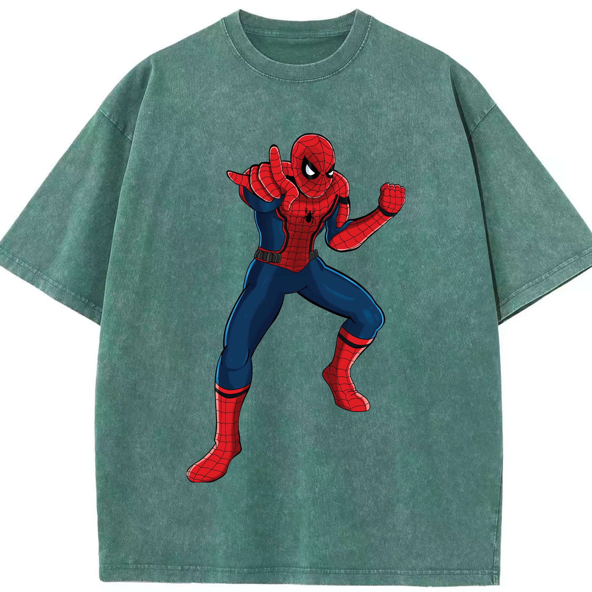 （画像用） Spider Man スパイダーマン 綿100% ヴィンテージ風 半袖Tシャツ（フロントプリント）